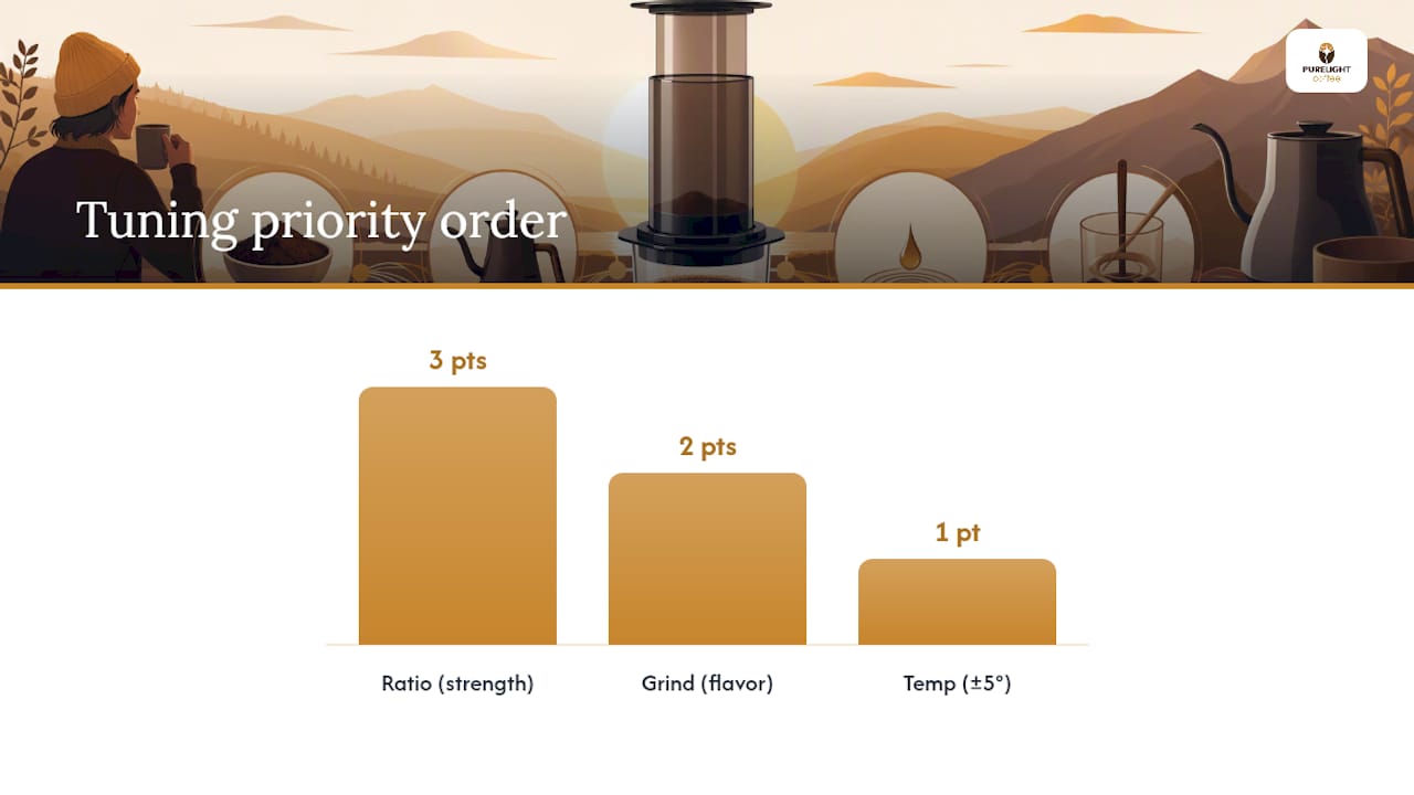 Order for tuning coffee recipe variables