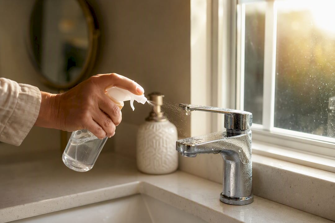 Hand disinfecting refrigerator handle