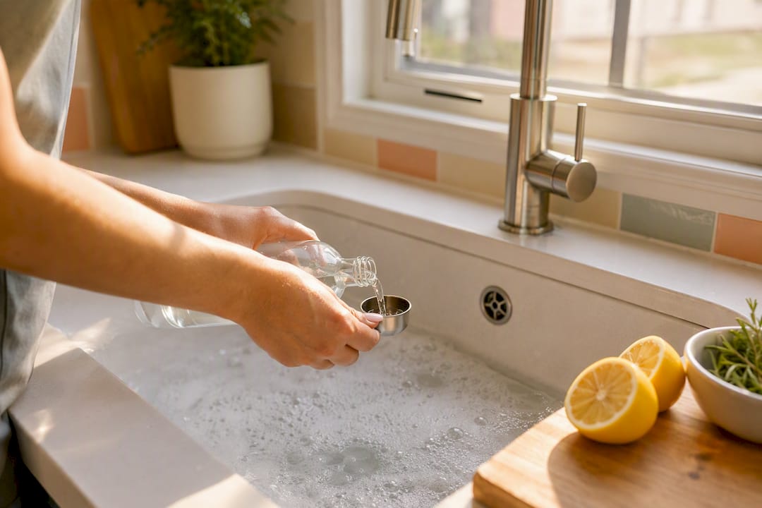 Hands cleaning kitchen appliances