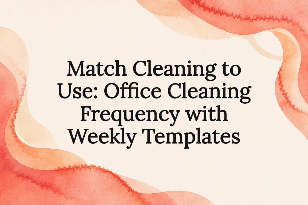 Watercolor frame for office cleaning frequency guide