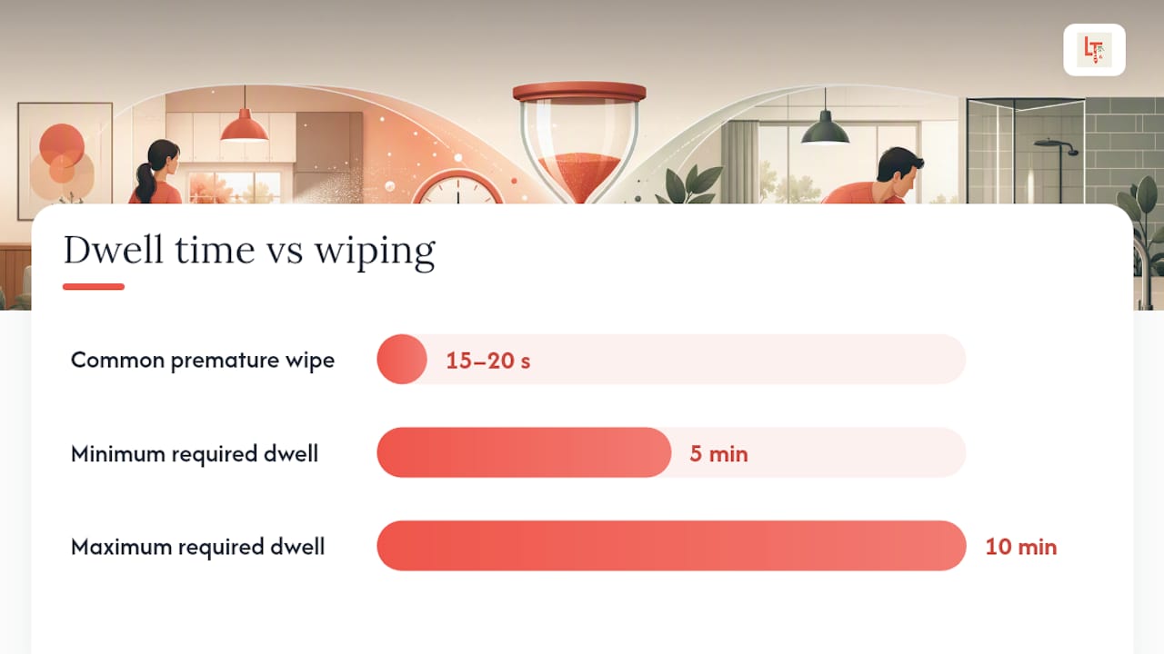 How to Disinfect Safely Without Wasting the Product — overview diagram