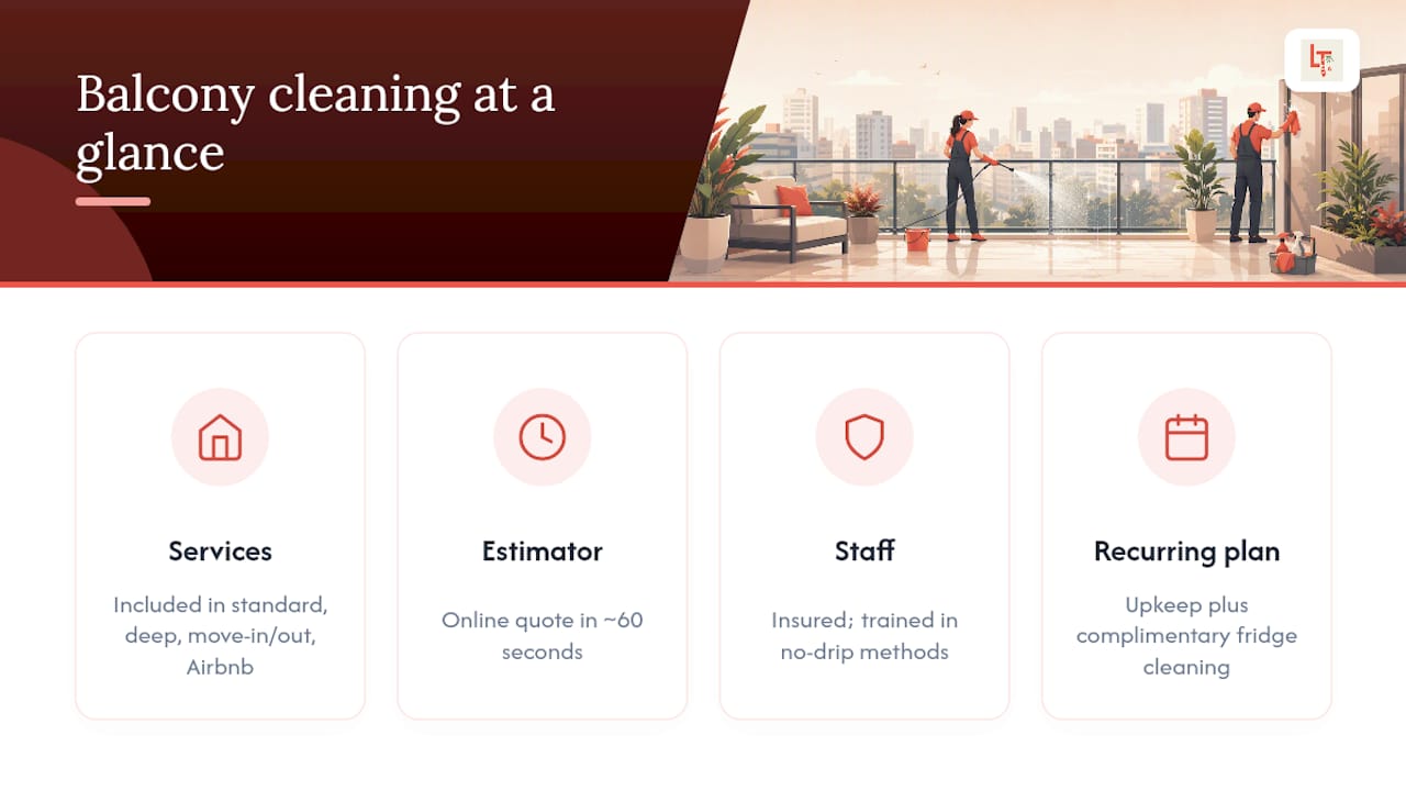 Limpieza Tropical's approach to balcony cleaning — overview diagram