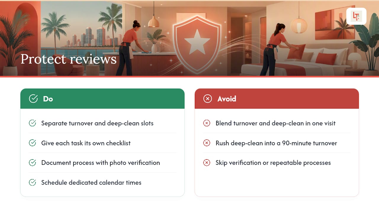 Why Separating Turnover and Deep Cleans Protects Your Reviews — overview diagram