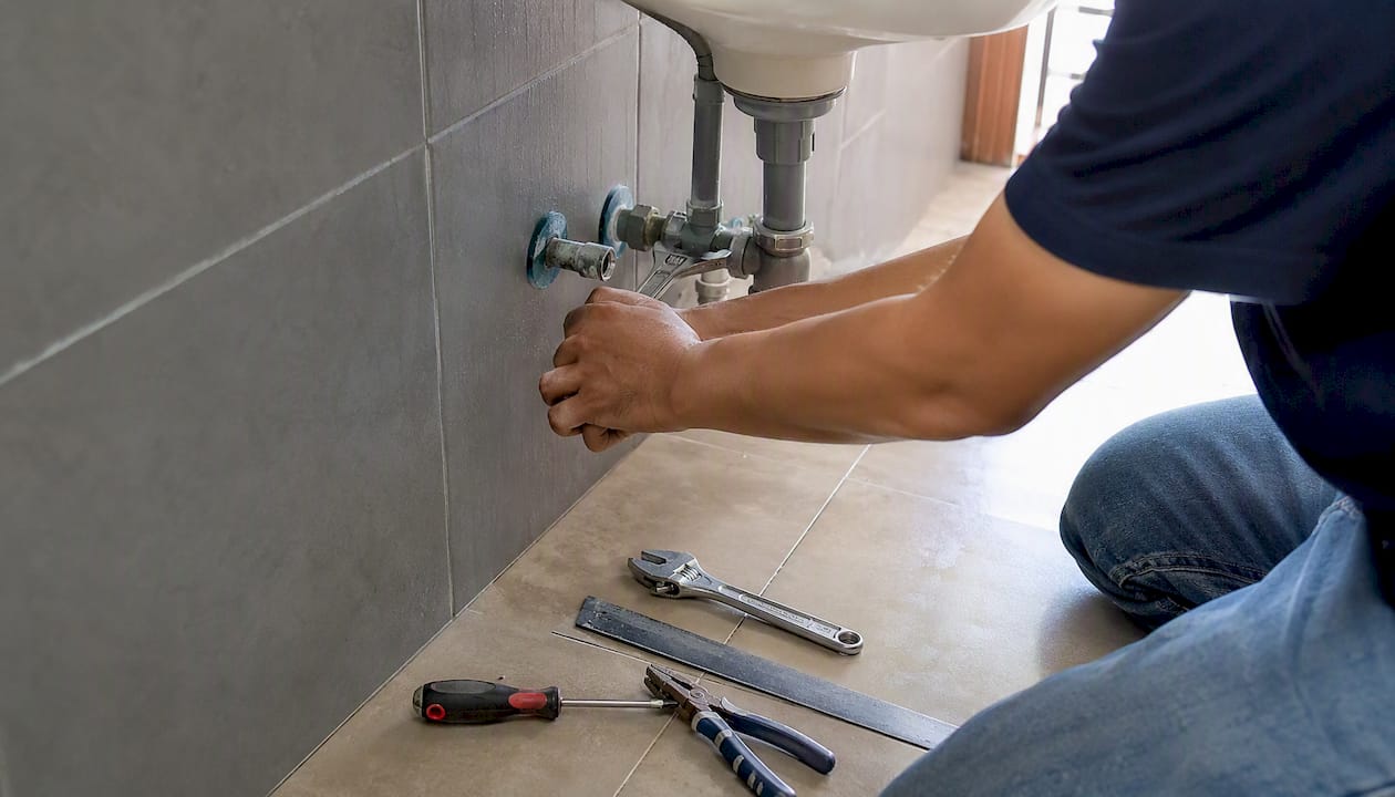 Arreglos en la zona debajo del fregadero del apartamento