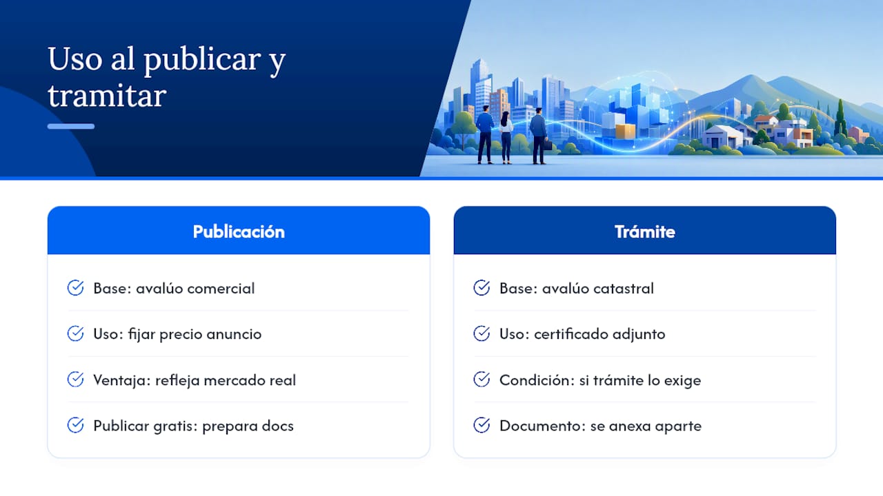 Diferencias entre el uso del avalúo comercial y el catastral