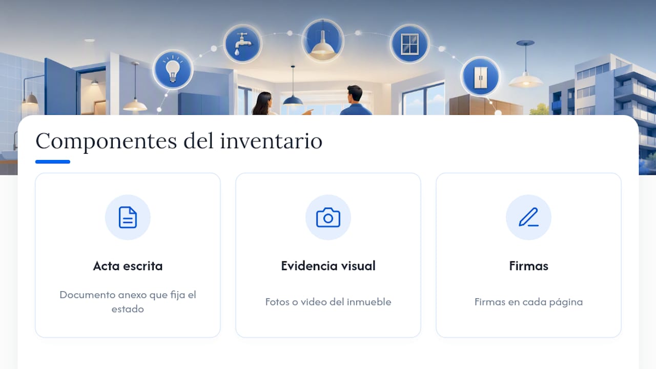 Tres elementos del inventario de entrega