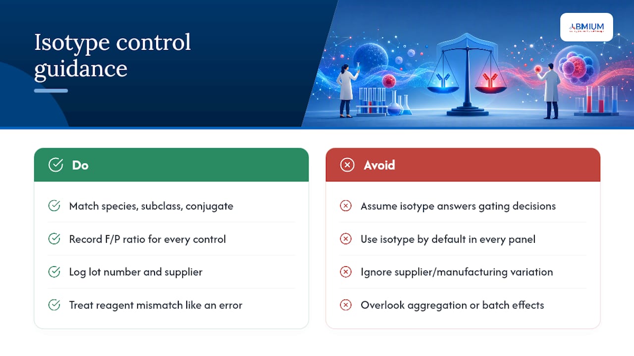 Diagram comparing supplier variability effects on isotype controls