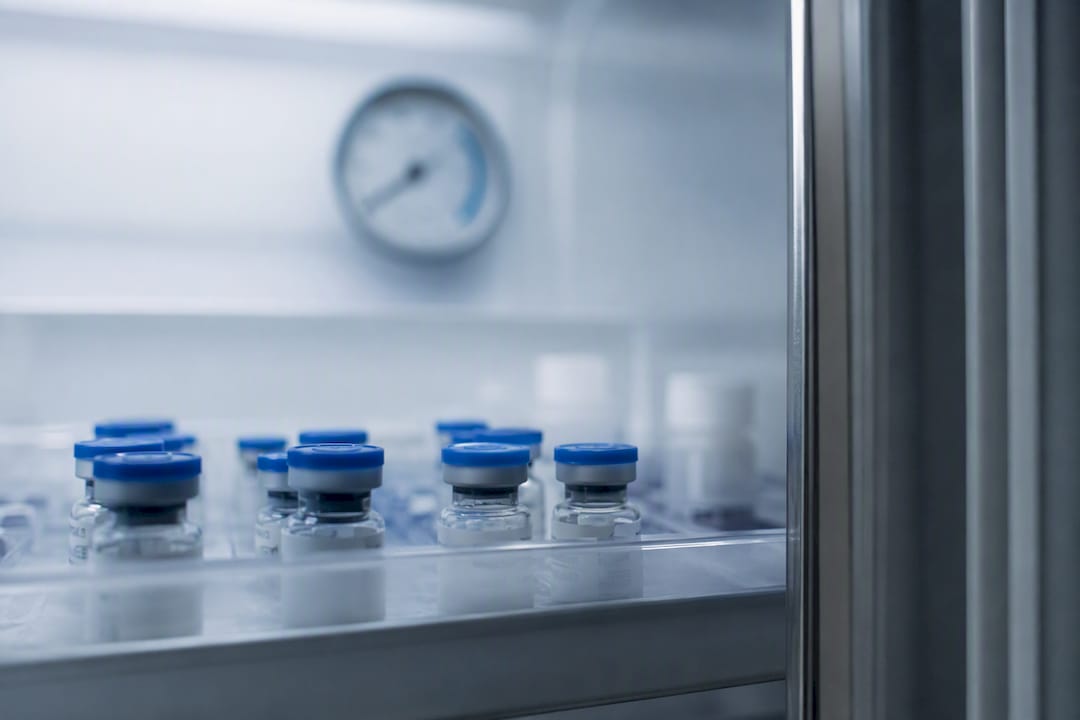 Antibody storage vials in lab