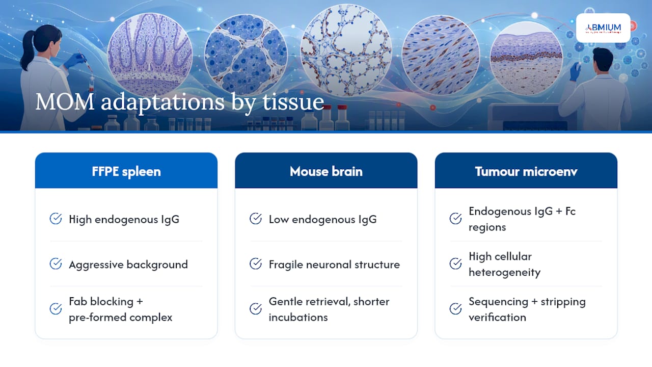 MOM IHC adaptations by mouse tissue type
