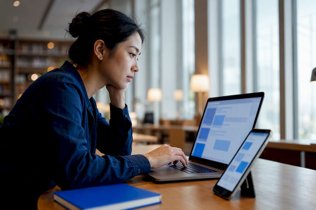 Shopper comparing prices across online retailers