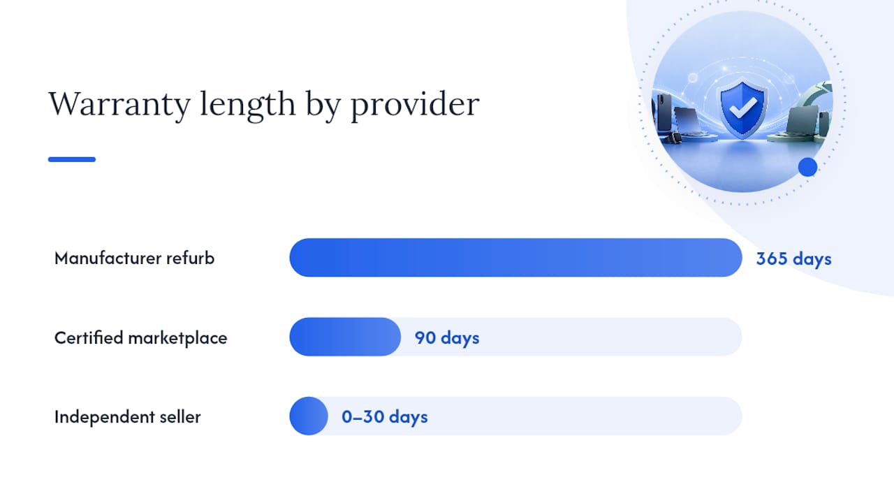 Warranty lengths by refurbished provider