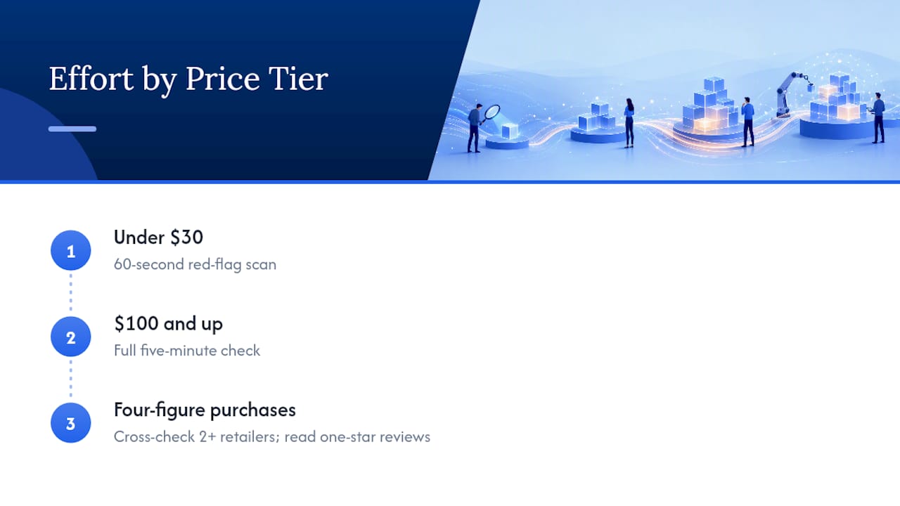 Price-based review checking effort ladder
