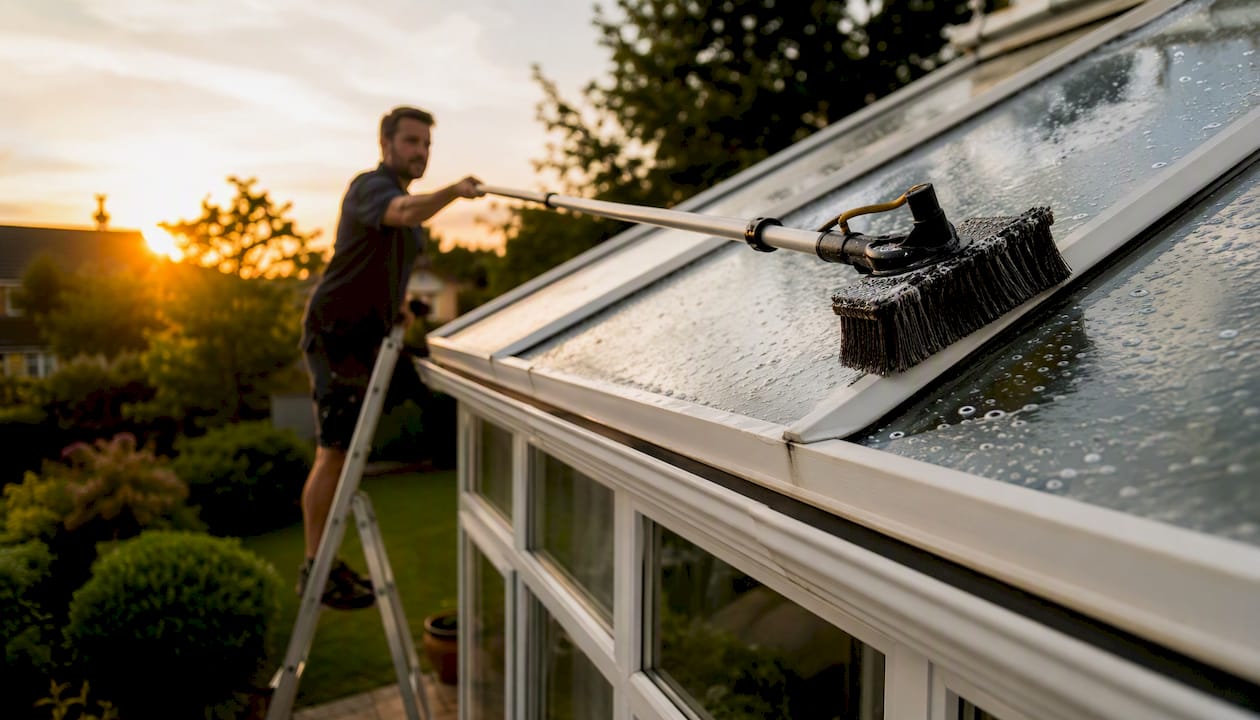 Conservatory roof cleaning: safe DIY methods and when to call a professional