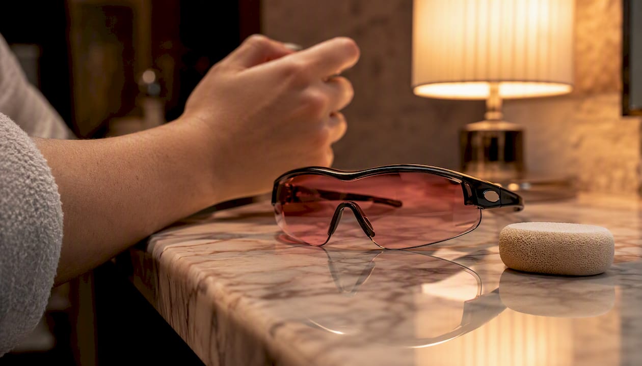 Bitte denken Sie daran, neben dem Infrarotgerät auch eine Schutzbrille sowie geeigneten Hautschutz zu verwenden.