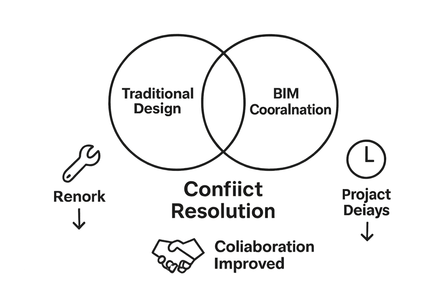 Infographic comparing traditional design with BIM coordination benefits