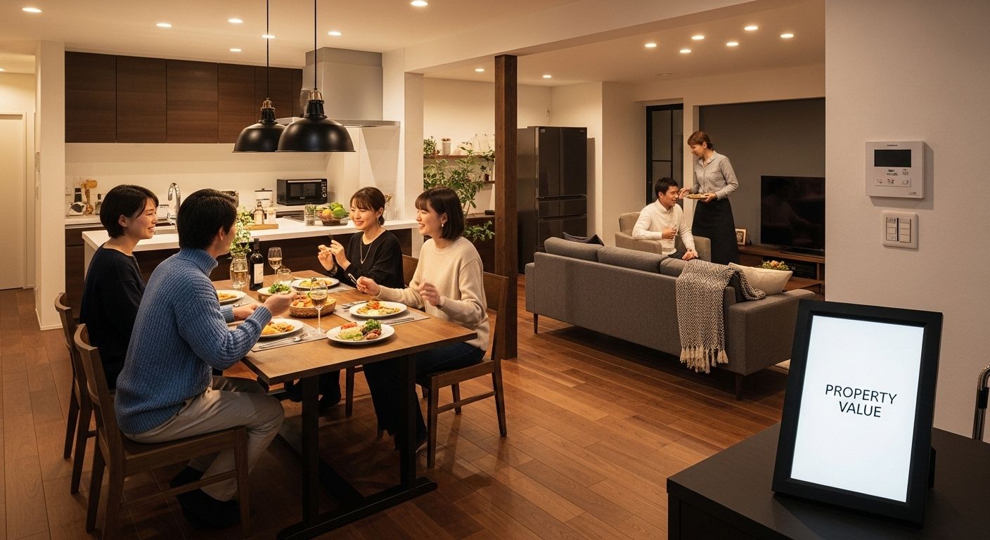 evening open-plan extension social