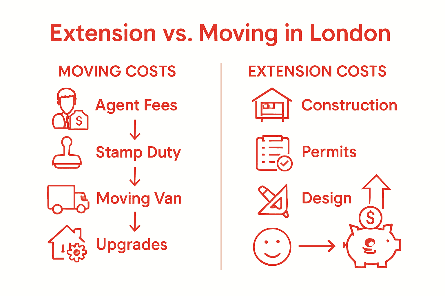 London extension vs moving cost comparison infographic