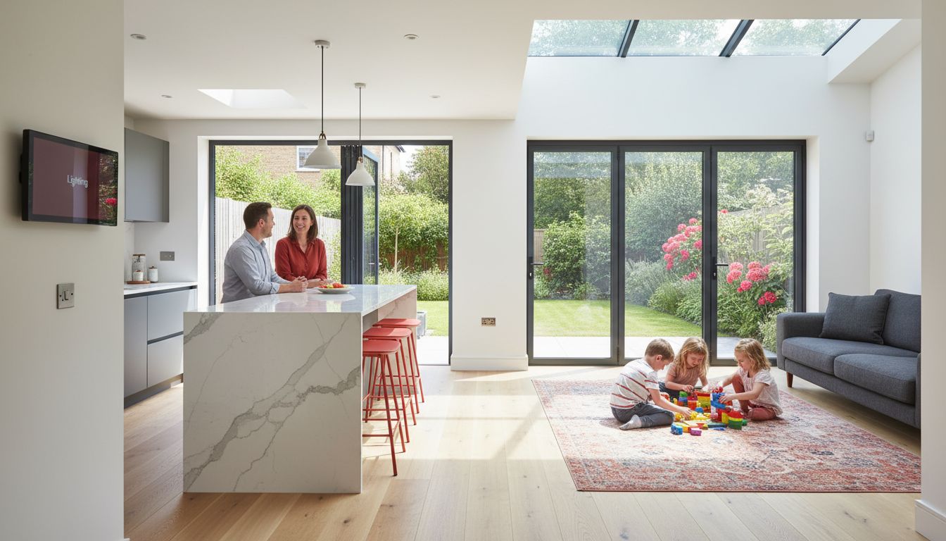 Open-plan living area from rear extension