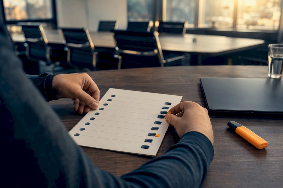 Hands checking pilot program checklist