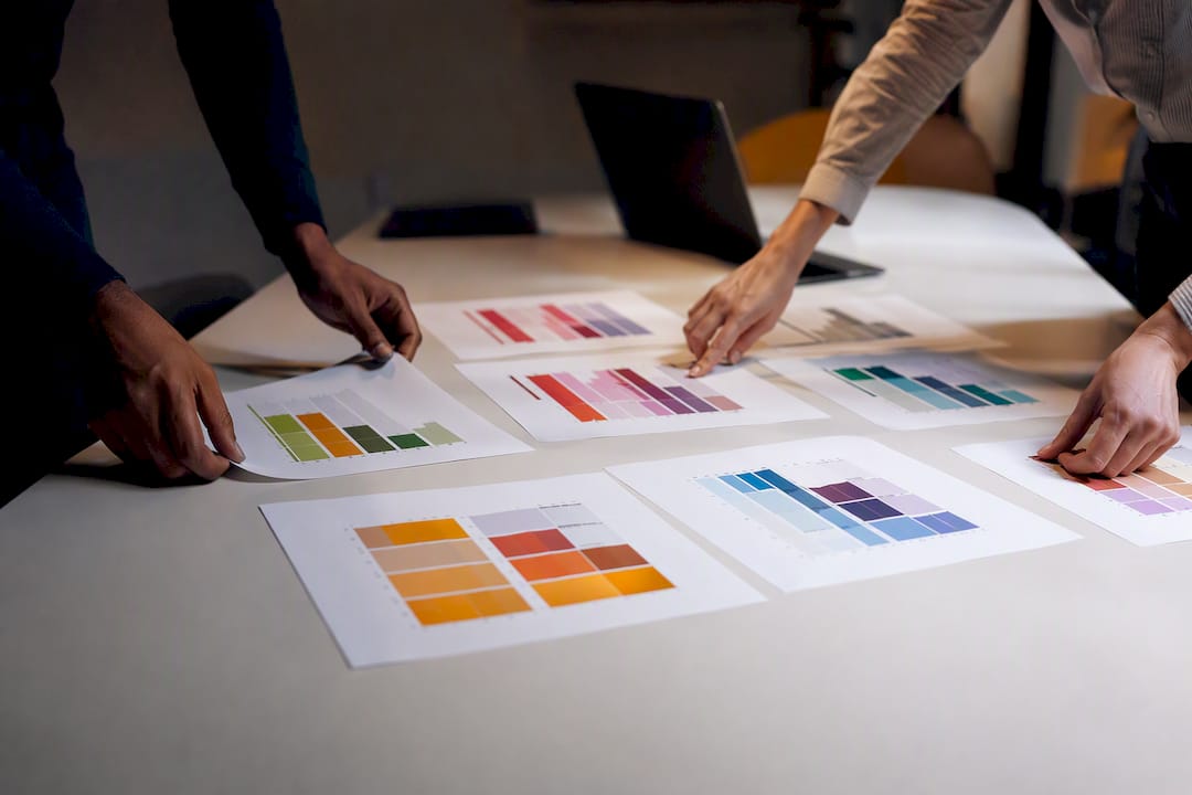 Hands arranging data quality samples
