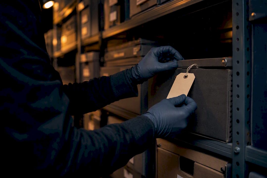 Hands tagging data archives for provenance