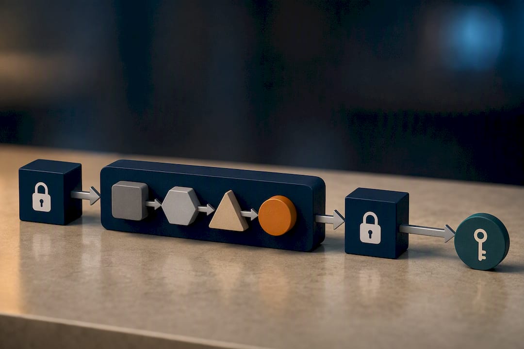 Encrypted data passing through model inference stages