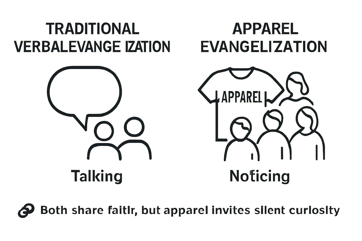 Comparison of talking versus T-shirt evangelization methods