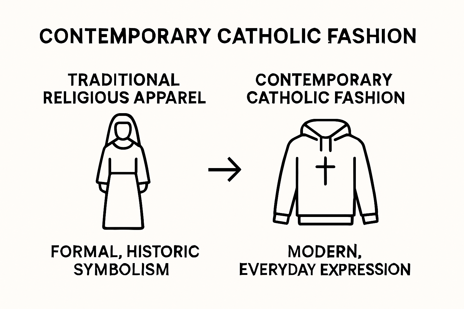 Comparison of traditional vs contemporary Catholic clothing styles