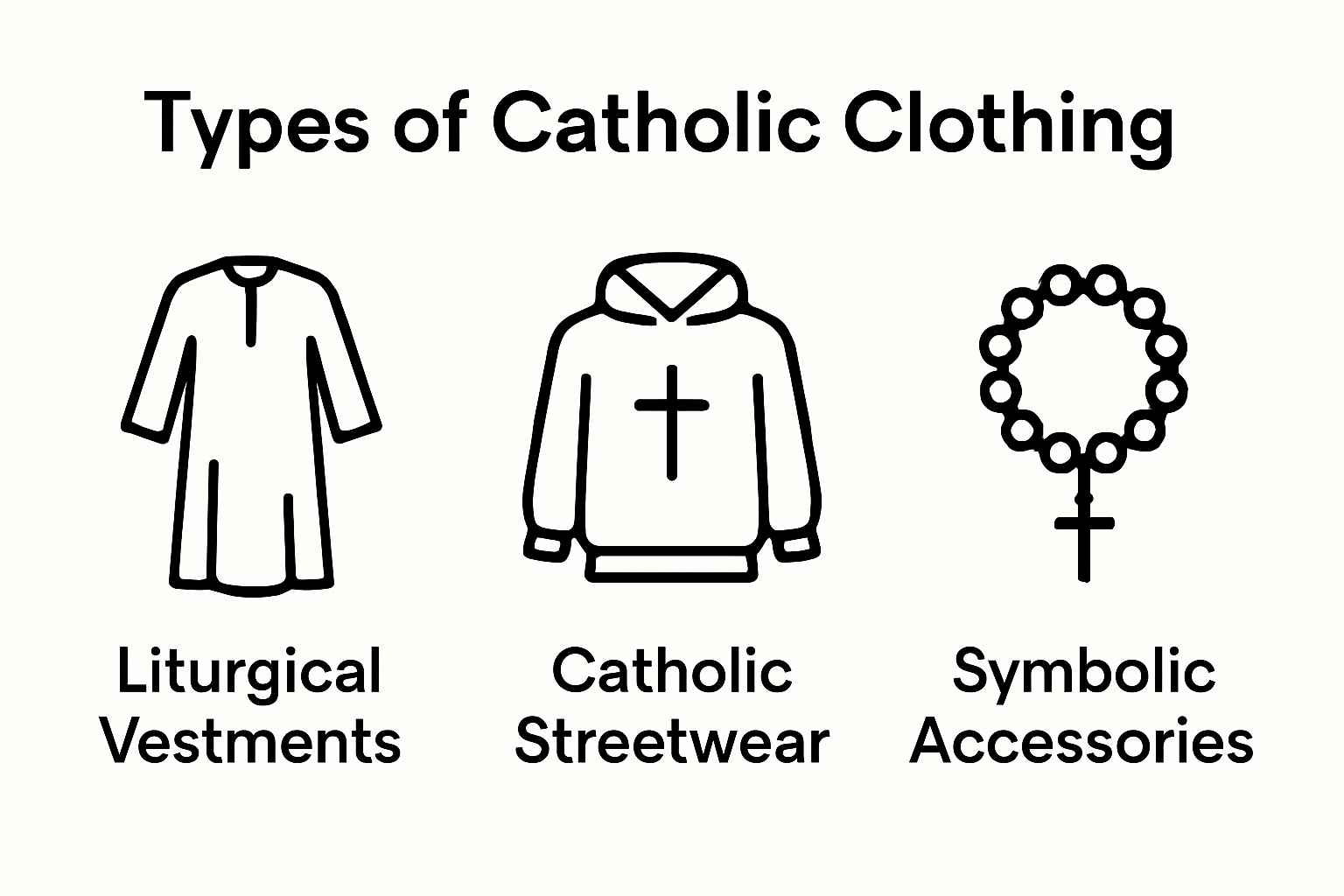 Visual icons of vestments, streetwear, and accessories compared