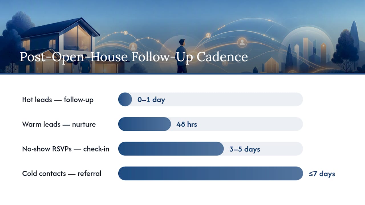 Timeline of 4-step open house follow-up cadence