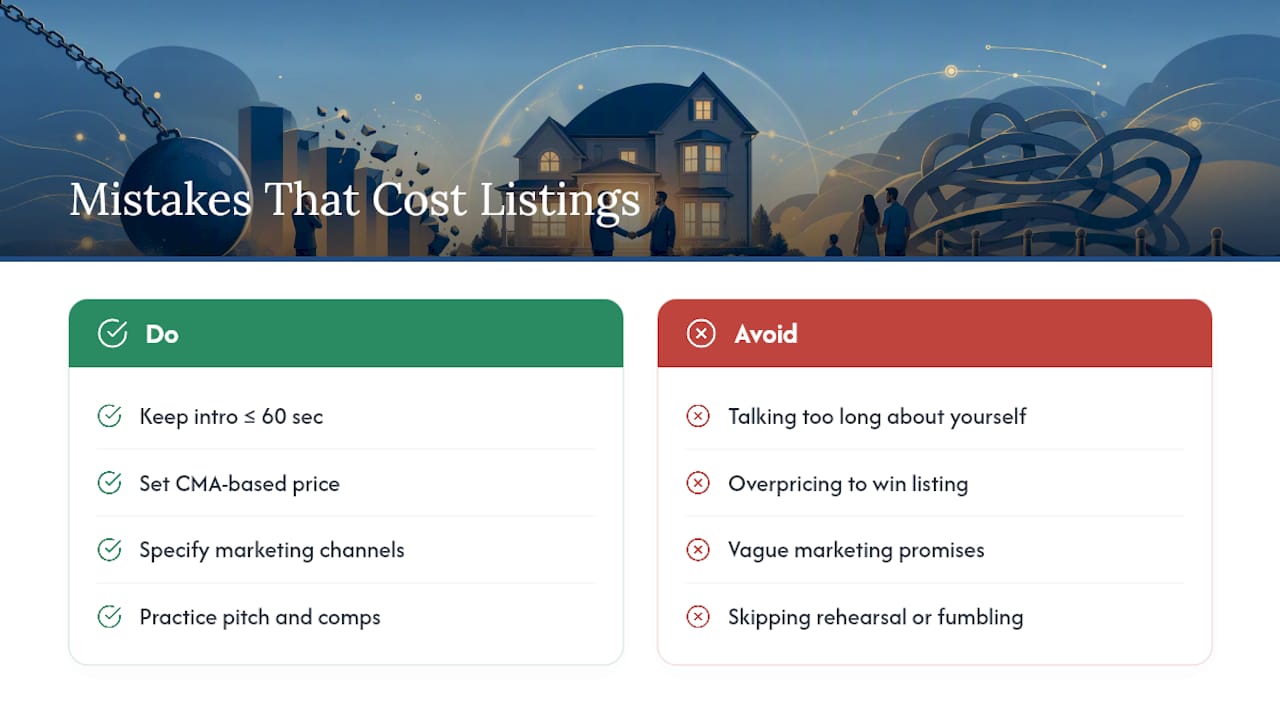 The Mistakes That Cost Agents the Listing — overview diagram