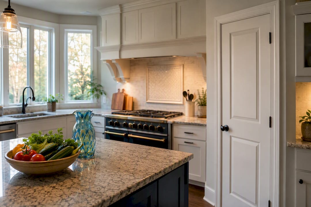 Sunlit modern kitchen with quartz countertops