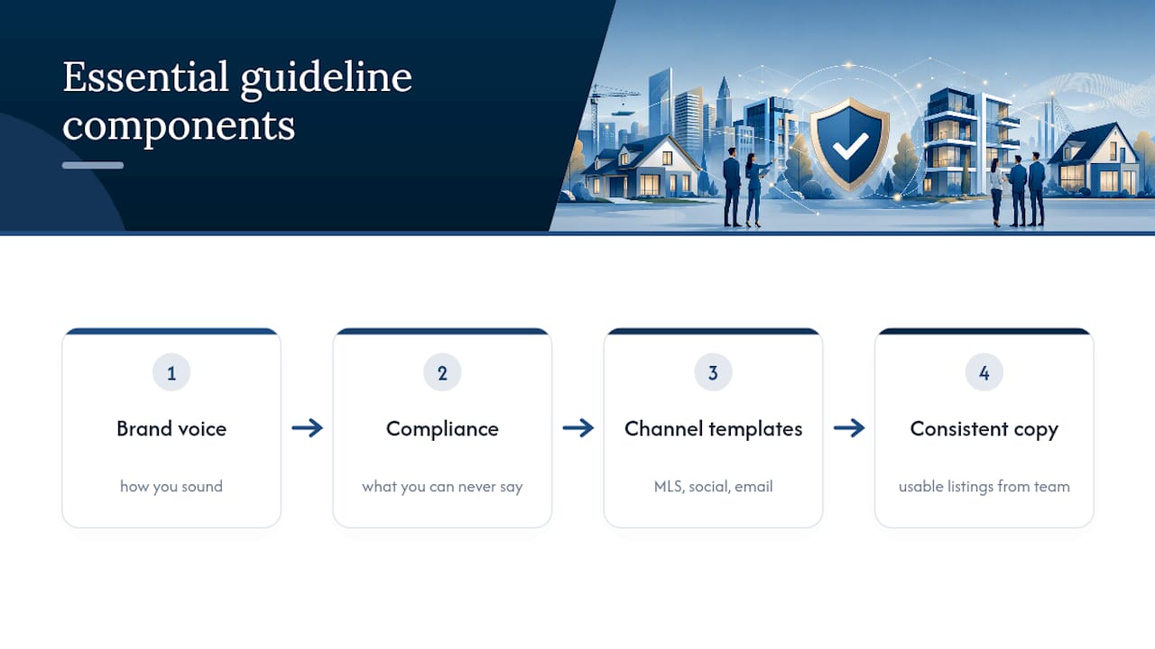 Three-part real estate brand guidelines framework