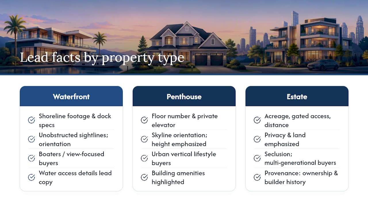Comparison of waterfront penthouse and estate copy
