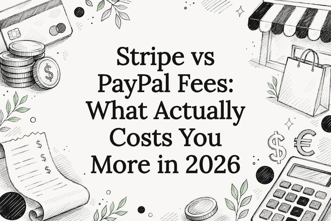 Decorative title card illustration of payment symbols