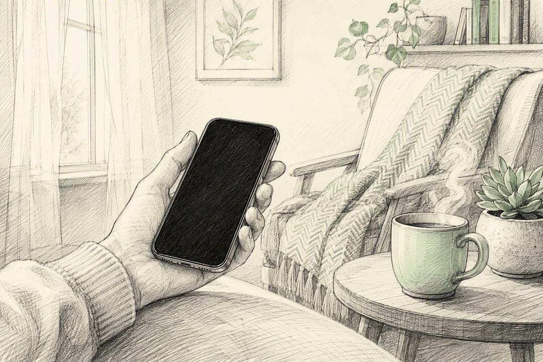 Hand holding smartphone for coaching community
