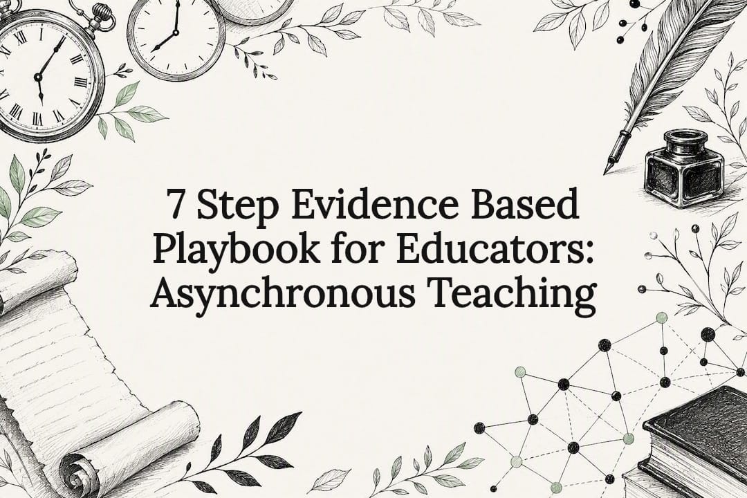 Decorative title card illustration for asynchronous teaching article