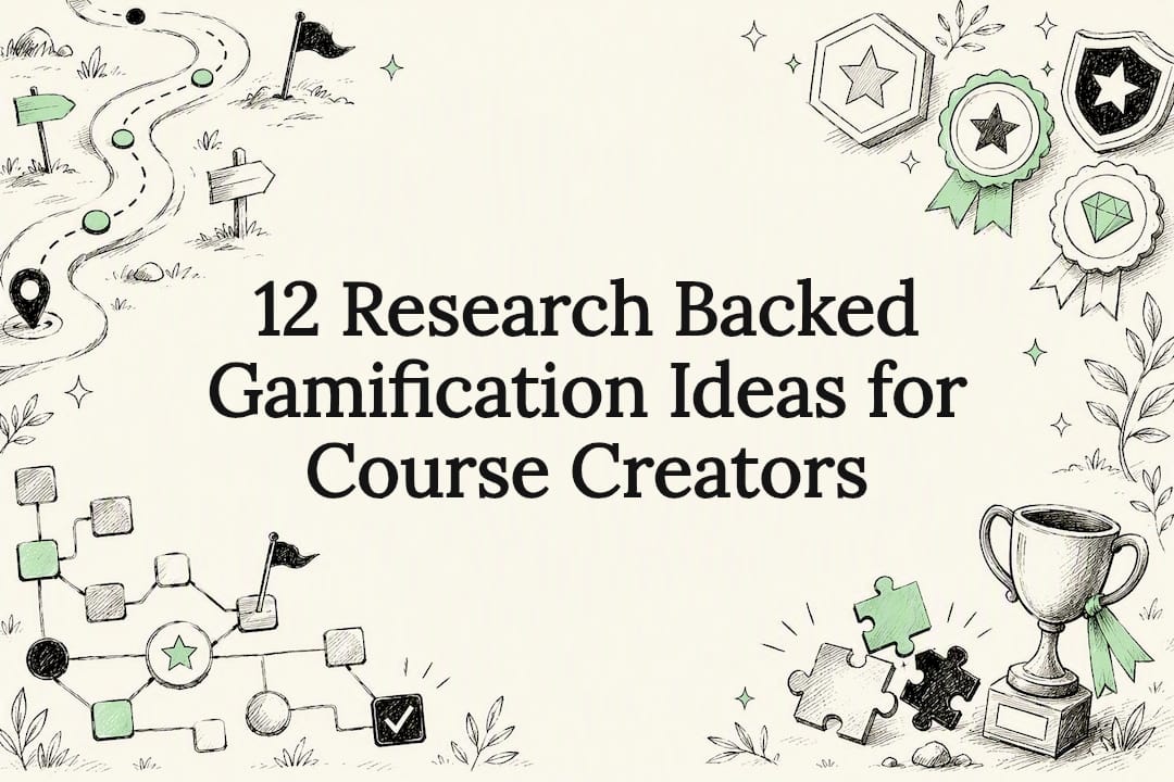 Decorative course gamification title card illustration