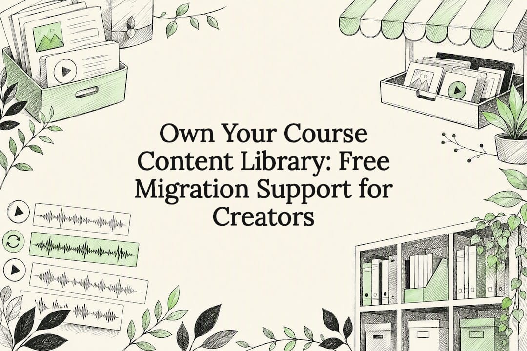 Decorative course library title card illustration