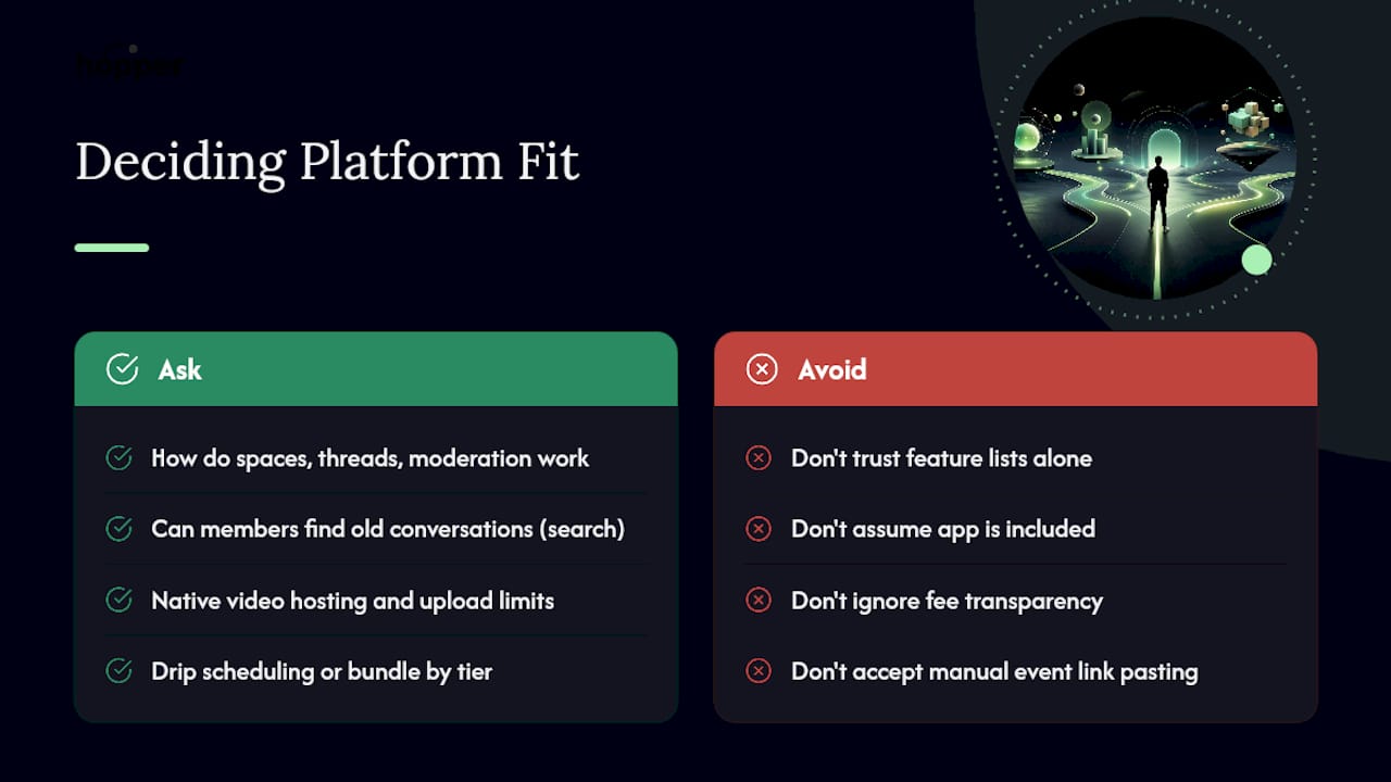 The Platform Features That Actually Decide Fit — overview diagram