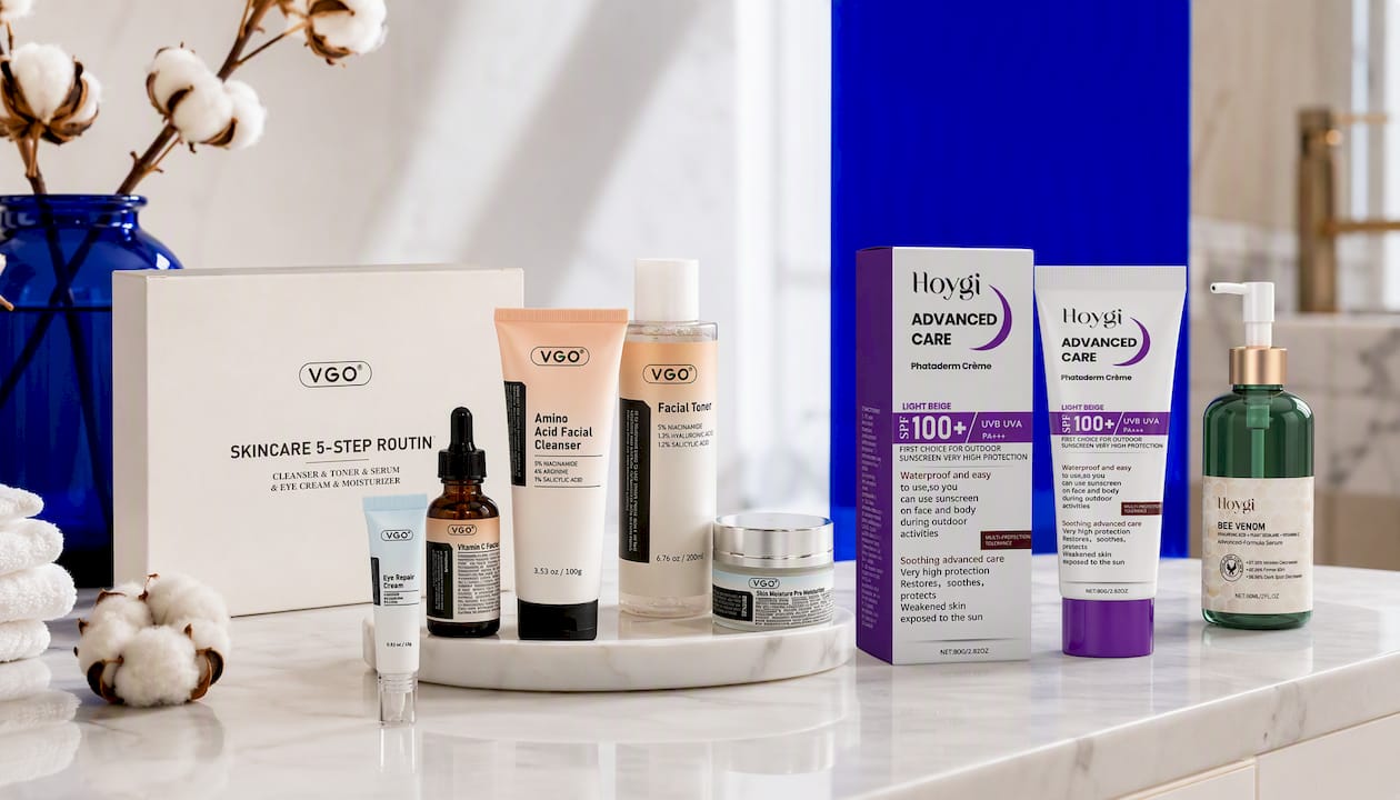 SKINCARE 5-STEP ROUTINE CLEANSER - TONER - SERUM -EYE CREAM - MOISTURIZER