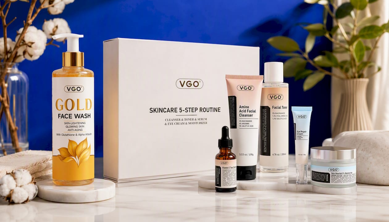 SKINCARE 5-STEP ROUTINE CLEANSER - TONER - SERUM -EYE CREAM - MOISTURIZER