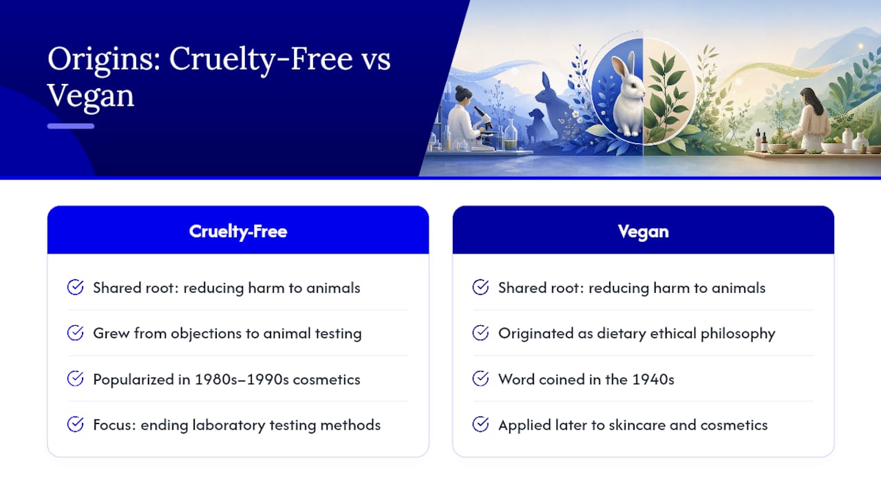 Where the Cruelty-Free and Vegan Movements Actually Came From — overview diagram