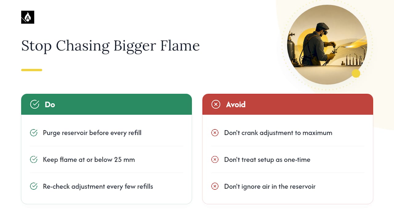 Our Take: Stop Chasing a Bigger Flame — overview diagram