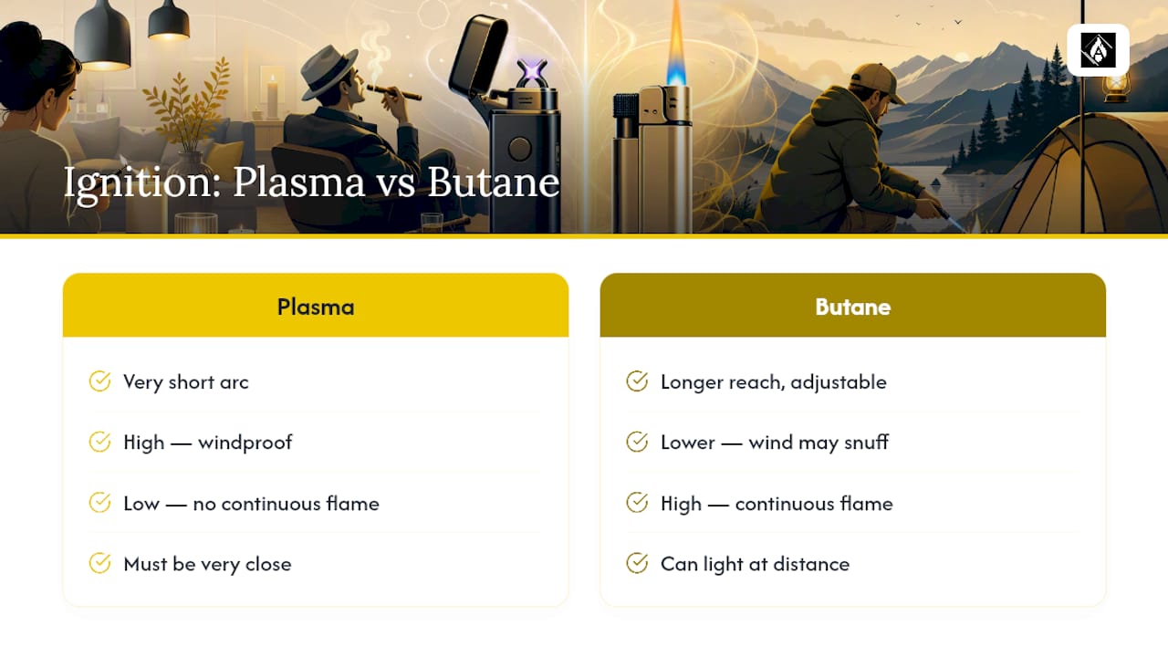 Plasma versus butane lighter use cases