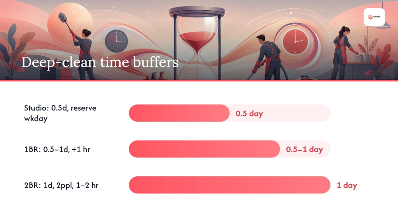 Chart comparing deep clean time buffers by unit type