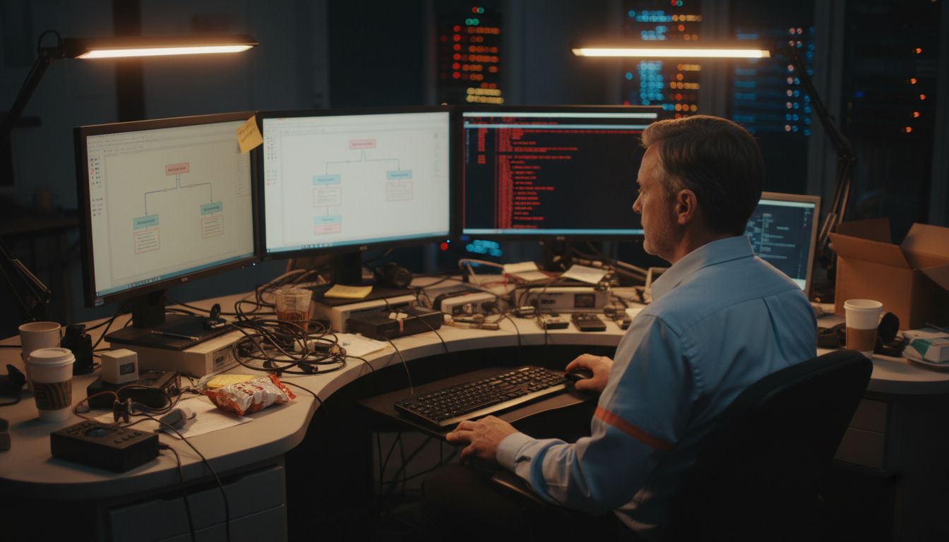 Administrator setting up automation software
