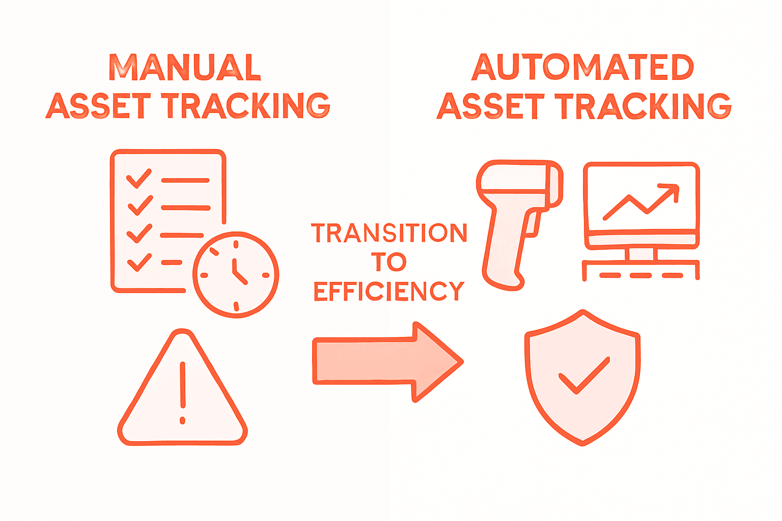 Manual versus automated asset tracking infographic