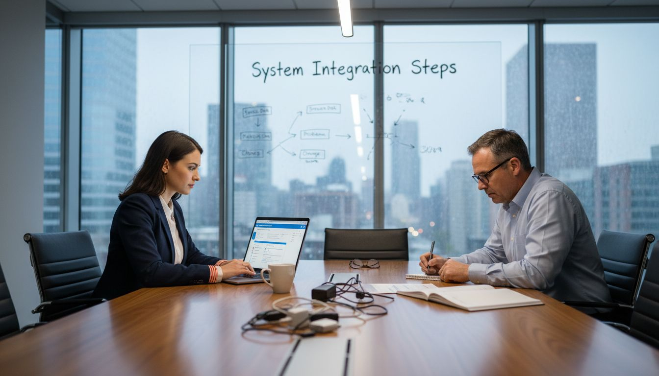 IT professionals collaborating on integration