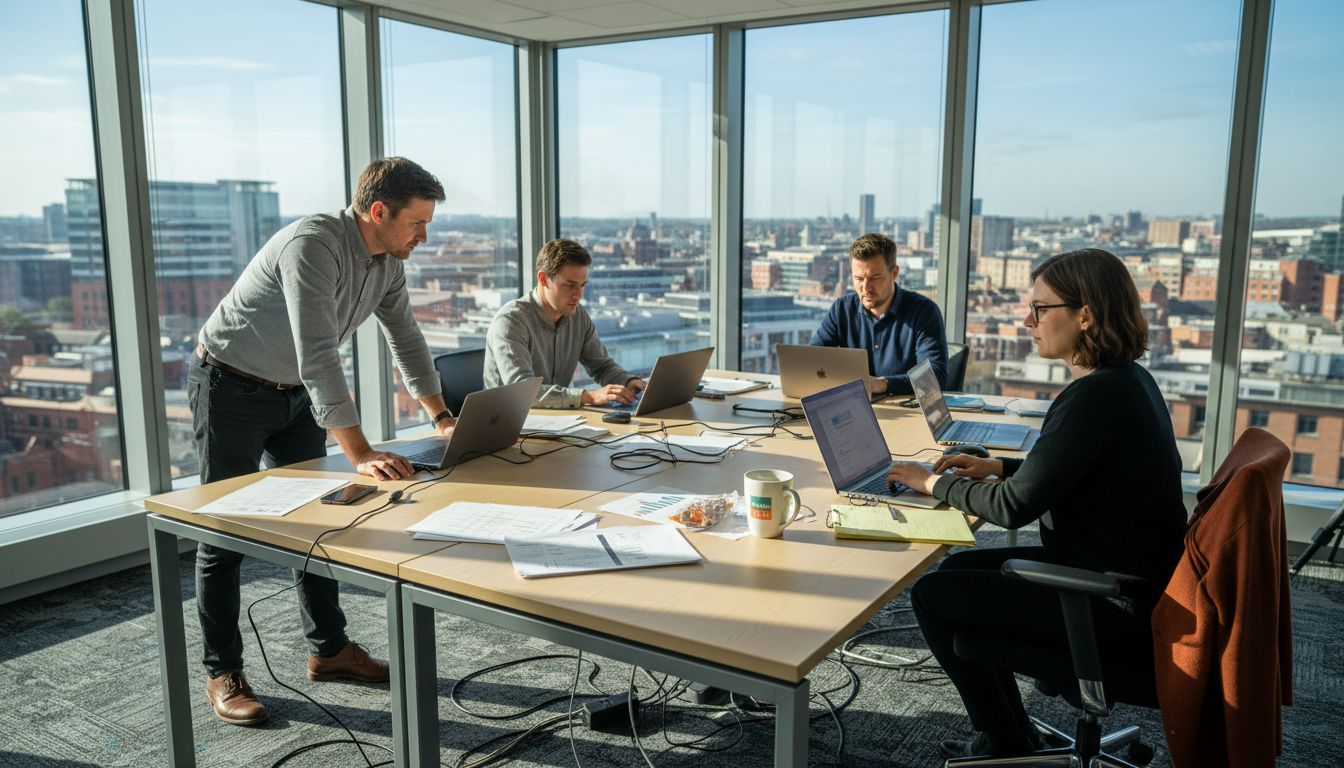 Office team using digital workplace tools